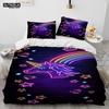 Unicorn Cute Cartoon Comforter Bedding Set,Duvet Cover Bed Set Quilt Cover Pillowcase,Queen Bedding Set For Child Boy Girl Gift