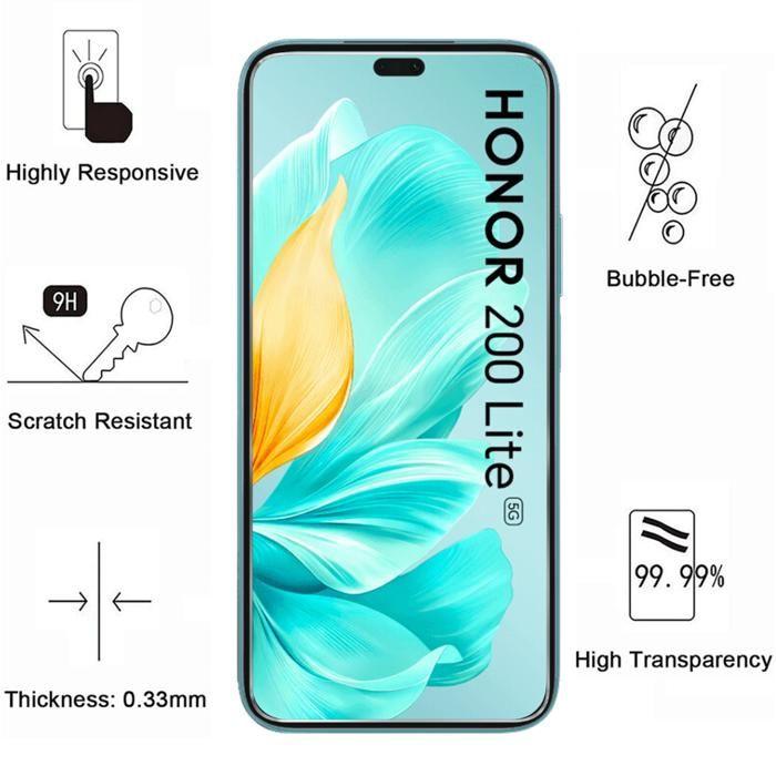 Coque et 2 Verres Trempé - Phonillico - Honor 200 Lite 5G - Souple - Transparent - Résistant aux rayures