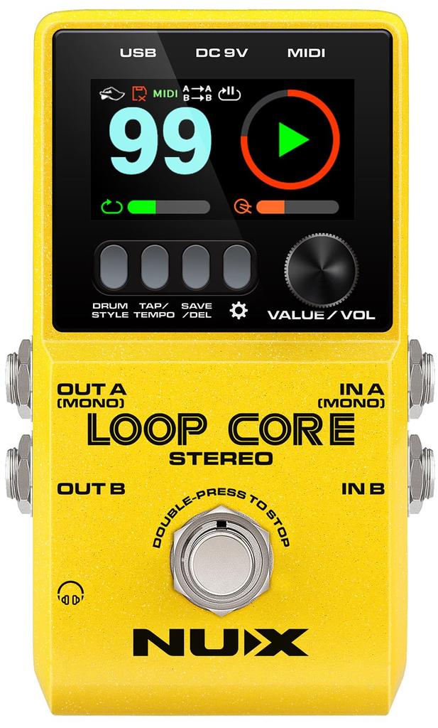 Стерео педаль-лупер Loop Core с 99 ячейками для сохранения стерео MIDI и драм-машиной NU-X, слоты высокой четкости, вход/выход, управление, встроенный