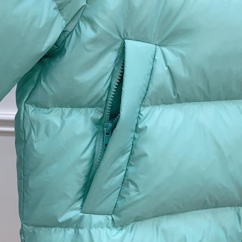 Женский пуховик со съемным капюшоном Теплая осенне-зимняя верхняя одежда Простой однотонный Повседневное пальто оверсайз