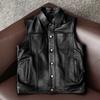 Мужской жилет из натуральной кожи, лицевая коровья кожа, рабочая одежда, жилет, осенняя модная куртка