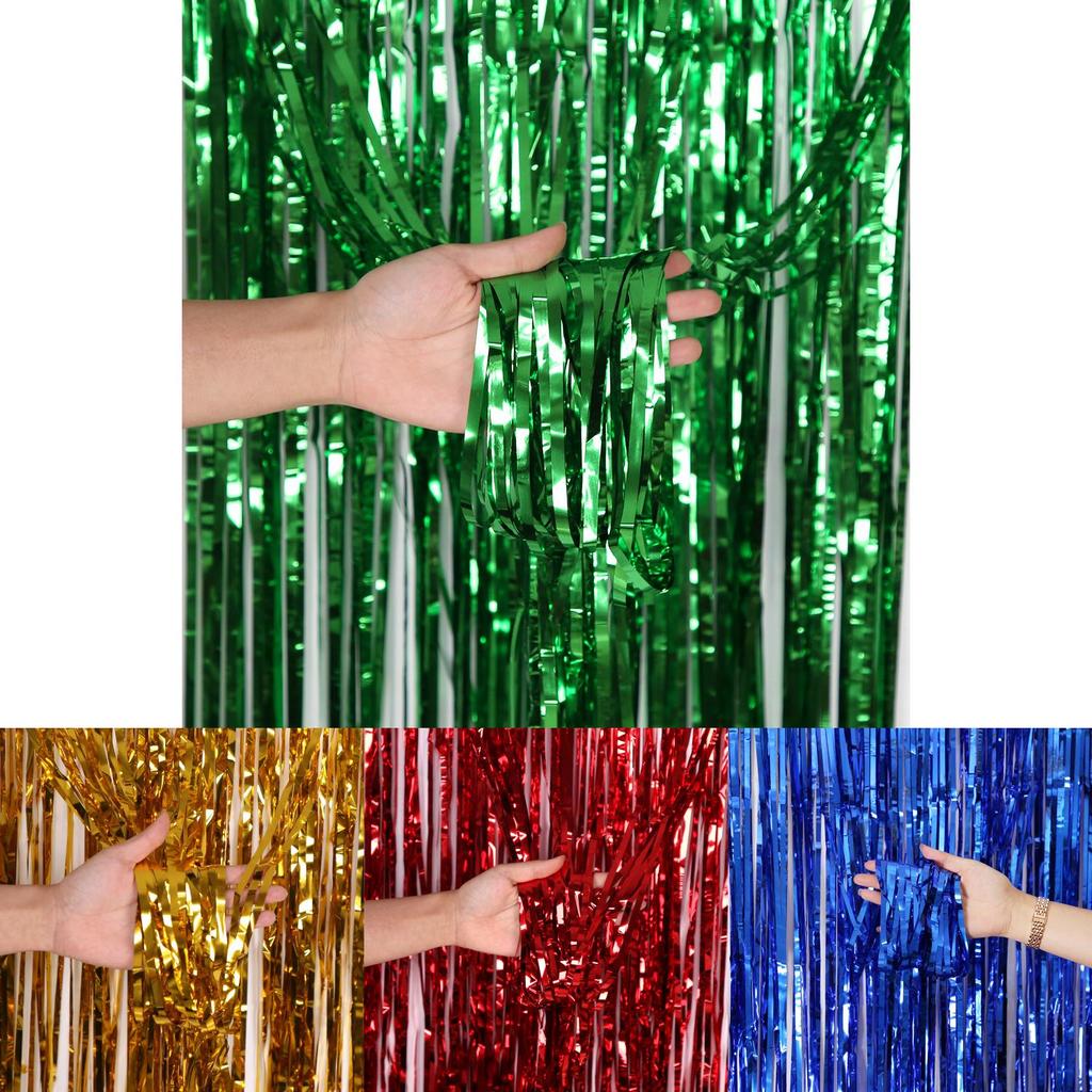 Elegant 2m Silver Laser Rain Curtain For Glamorous Party Decorations And Scene Setting