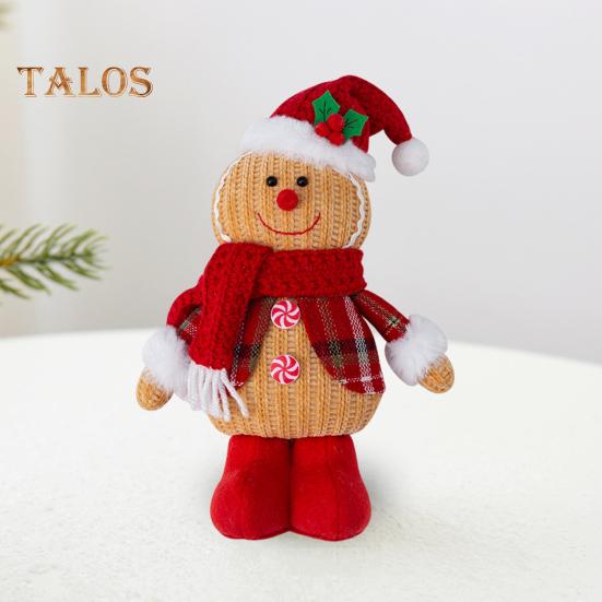 Пряничный человечек, рождественские украшения, плюшевая фигурка пряничного человечка, рождественские украшения для каминного стола