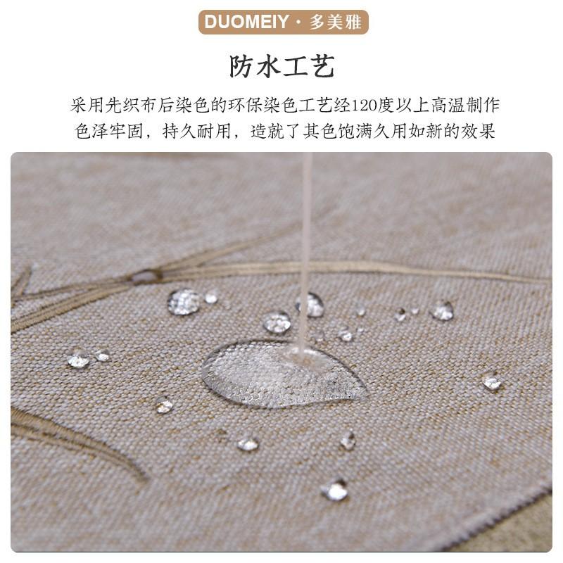Modern Chinese Style Cotton Linen Tablecloth Tea Table Dining Decorative Rectangular Cover Pure Color