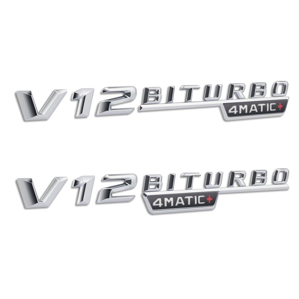 2 шт. V12 BITURBO 4MATIC логотип буквы наклейка на крыло для CESG Class SL ML W221 W205 W210 W211 W212 значок наклейка