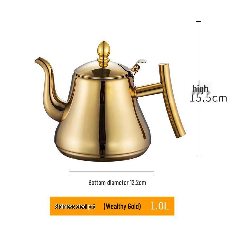 Stainless Steel European-Style Non-Magnetic Kettle Teapot with Filter – Universal for Household, Hotel, and Induction Cookers.