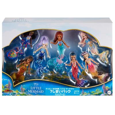 Mattel Фильм Маленький Пак Мини-куклы Подвижный Хвост HLX17 Дисней/Игровой 'Русалочка' 7 Кукол [Куклы] [Блестящие, Плавник] [Куклы для Переодевания] [Возраст 3+]