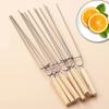 Stainless Steel U-Shaped Grill Roast Double Prong BBQ Stick Barbecue Skewer BBQ Skewer Cooking Tool