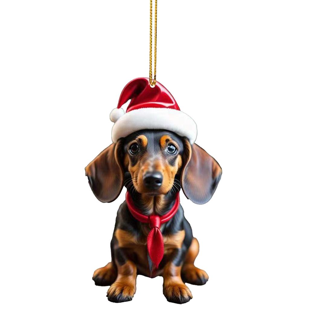 3D Мультяшная Собака Автомобильный Подвесной Кулон Подвески на Зеркало Заднего Вида Очаровательное Украшение на Елку Акриловый Орнамент в Форме Мультяшной Собаки