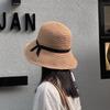 Соломенная шляпа женская УФ защита литературный и простой темперамент универсальная соломенная шляпа-ведро летняя солнцезащитная шляпа складная