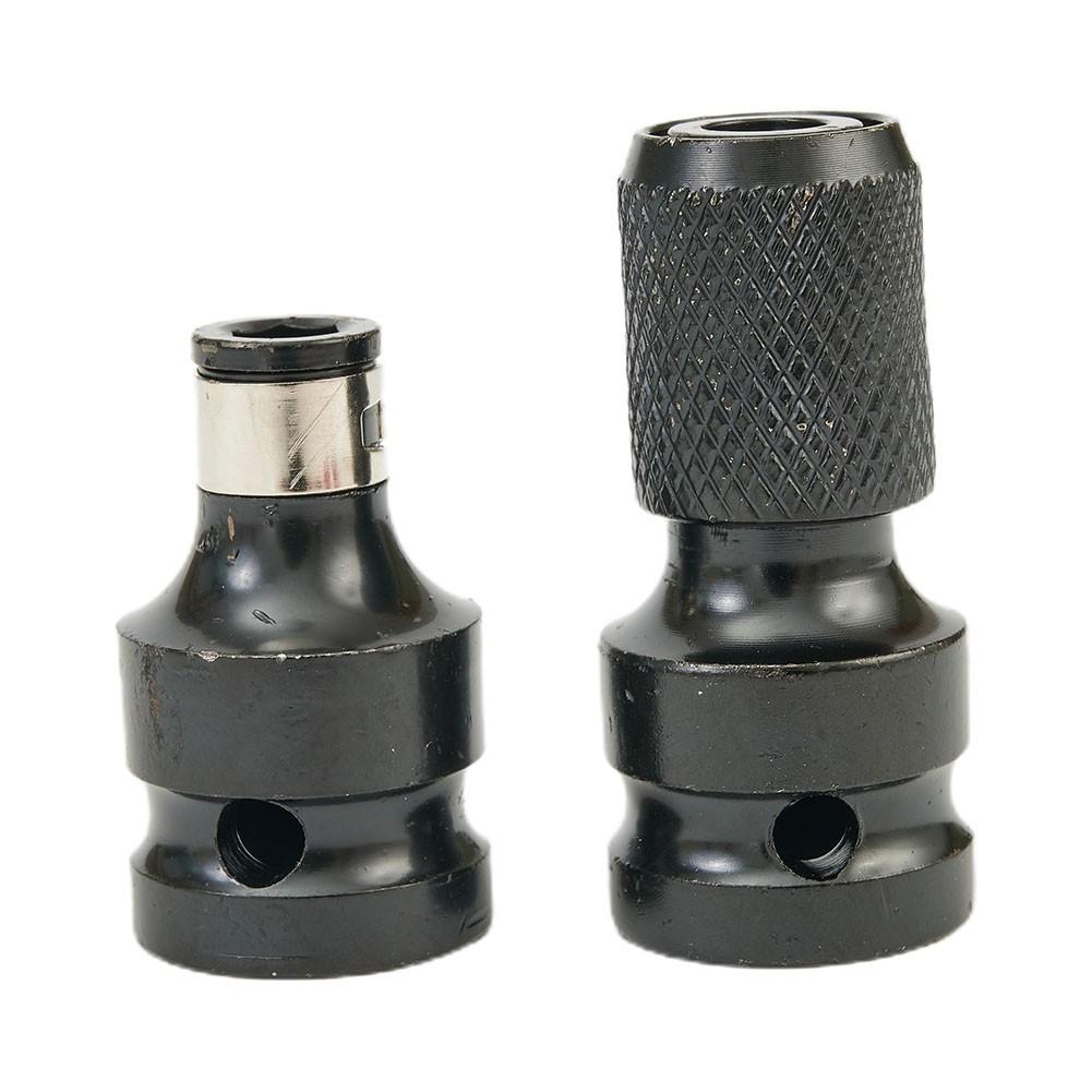 Drill Bit Chuck Adapters 2Pcs 1/2 Square Drive To 1/4 Hex Shank Conversion