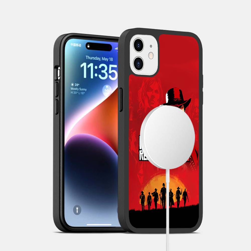Чехол Red Dead R-Redemption 2 для Magsafe для iPhone 17 16 Pro Max 15 14 Plus 13 12 11 Беспроводная зарядка Чехол для телефона