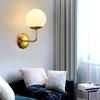European Style Glass Ball Bedside Wall Lamp Gold Black Swing Arm Wall Lamp Bedside Room Bedroom Living Room Wall Decoration Art