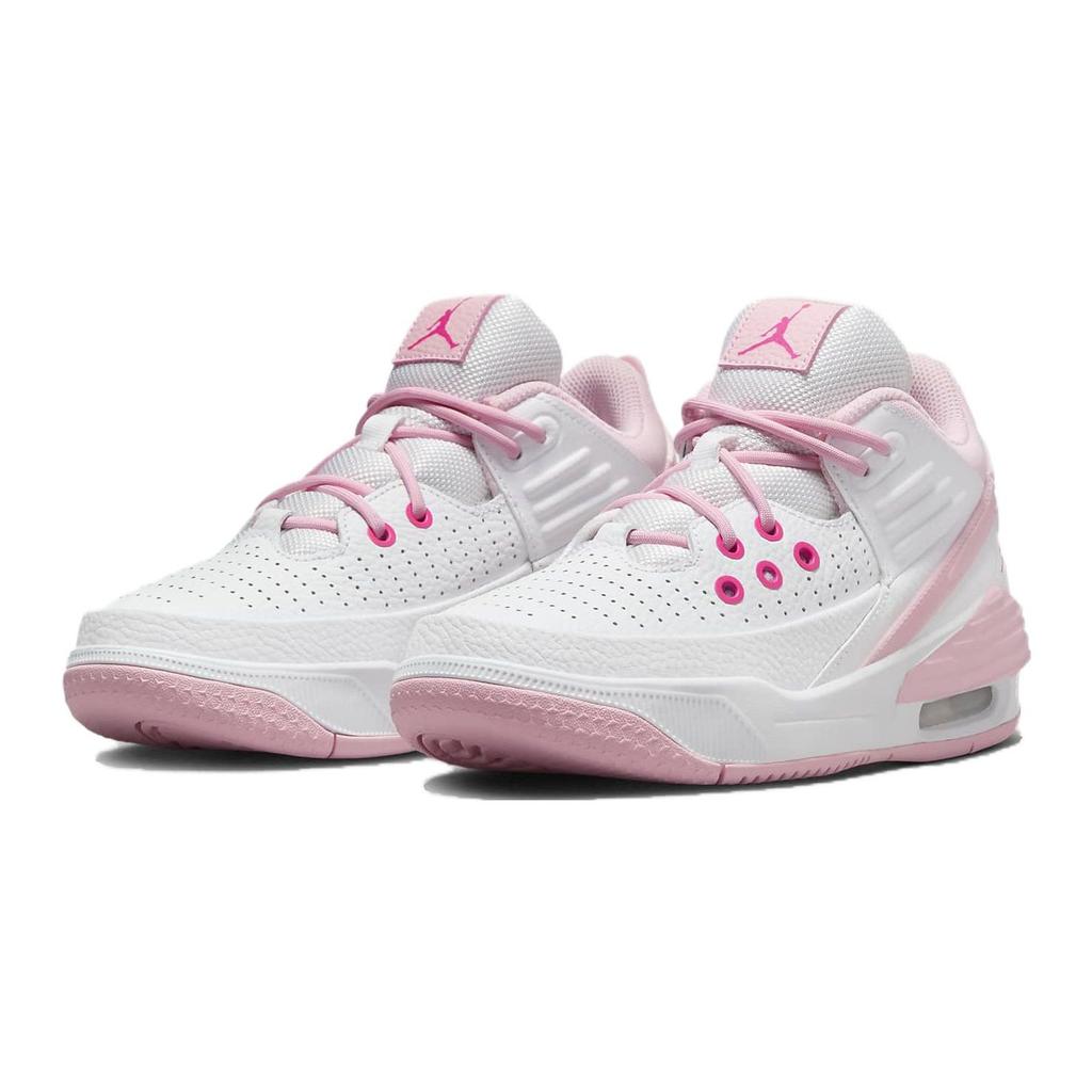 Air Jordan Max Aura 5 GS Белые Ярко-розовые Детские Кроссовки Средне-мягкий-розовый FD8789-116