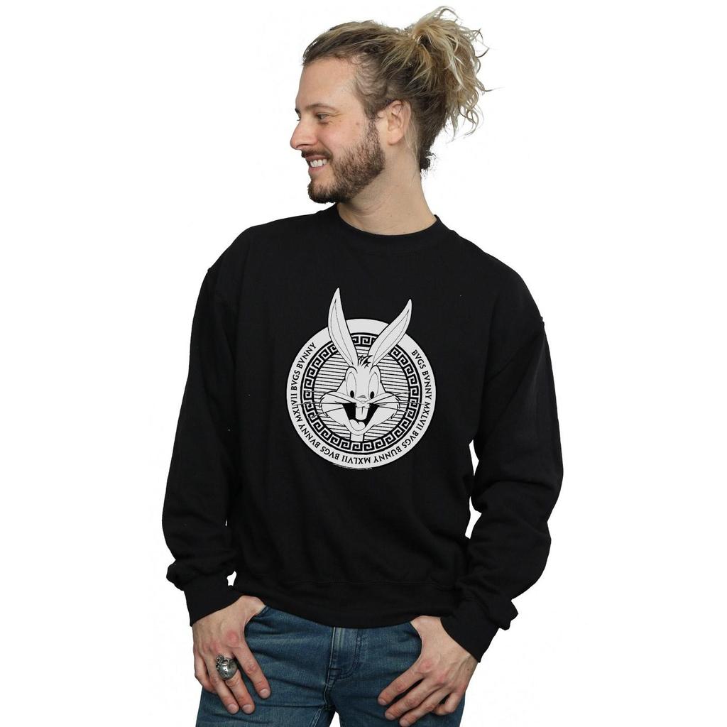 Looney Tunes Mens Bugs Bunny Greek Circle Sweatshirt