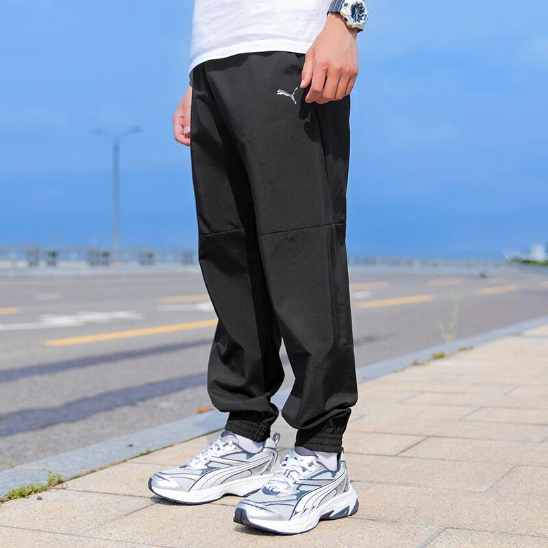 PUMA Casual Pants Men's Black Moderate Cuffed Pants 684091-01