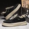 Мужская повседневная кожаная вулканизированная обувь, модные дизайнерские кроссовки на платформе, противоскользящие кроссовки для вождения, тенниса, бега, 2024Новинка