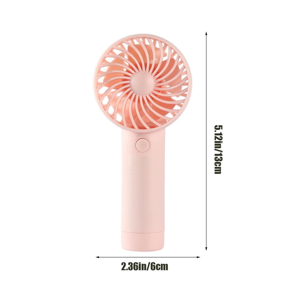 Mini Portable Handheld Fan, 3-Speed, USB Rechargeable, Battery Operated, for Makeup/Eyelash, Camping, Beach, Travel – Pink