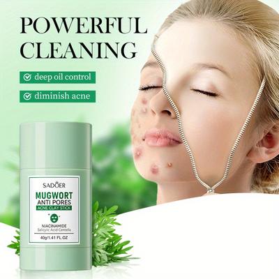 Чистая маска из полыни, палочка для лечения прыщей, крем для удаления черных точек, глубоко очищающая поры, осветляющая очищающая глиняная грязевая маска из полыни