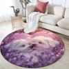 Colorful Maltese Pattern Round rug,Carpet Rug for Living Room Bedroom Playroom ,Non-slip Floor Mat,Holiday Gifts and Birthday Gifts.