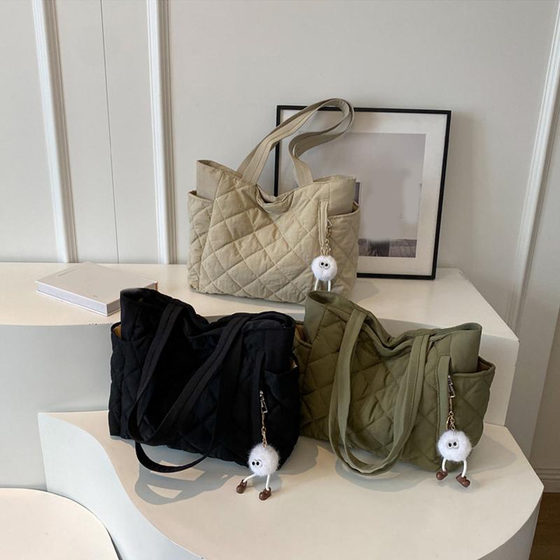 Yogodlns Women Padded Casual Handbag Adjustable Strap Diamond Quilted Tote Bag Padding Shoulder Bag Slouchy Travel Bag