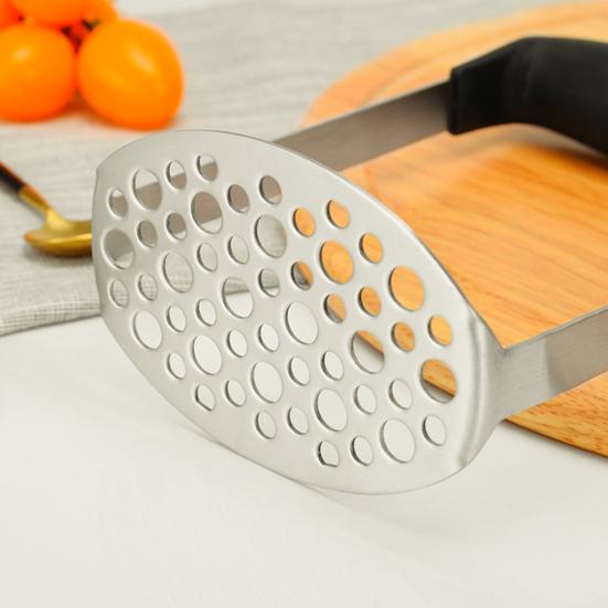 Potato Masher with Ergonomic Handle Food Grade Portable Hand-held Vegetable Fruit Smasher Stainless-Steel Kitchen Tool