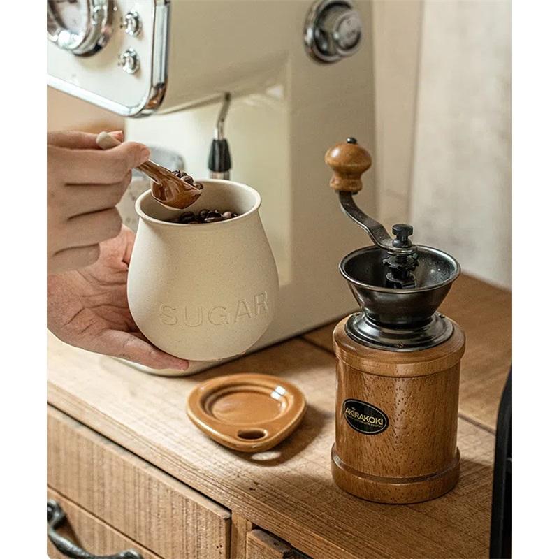 Винтажная керамическая банка для приправ с крышкой и ложкой, солонка для приправ, банка для сала