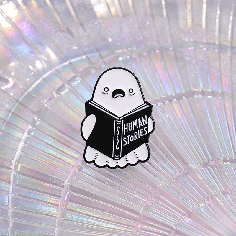 Брошь Привидение Привлекательная булавка Причудливый мультяшный металлический значок Декоративный подарок Хэллоуин