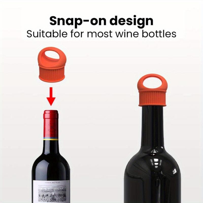 Silicone Wine Stopper Caps Bottle Sealer Reusable Wine Bottle Stopper Champagne Stopper Beer Bottle Stopper for Home Kitchen Bar