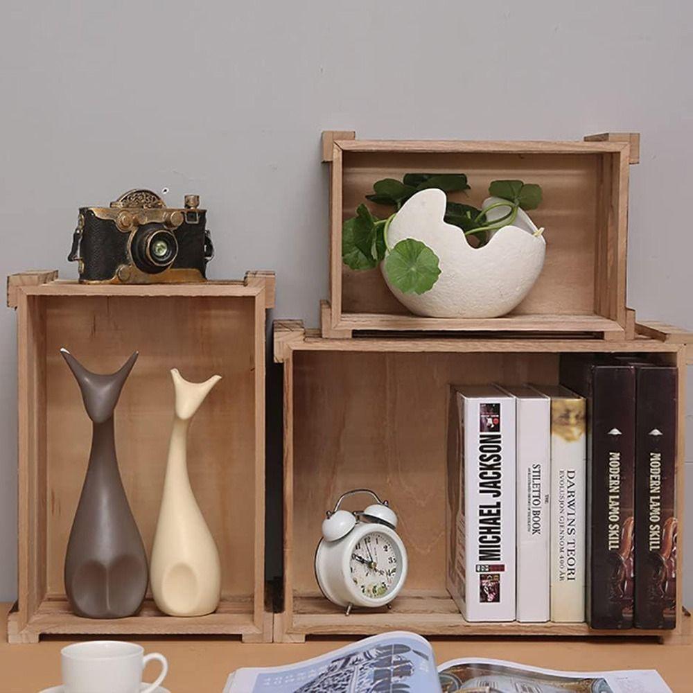 Handle Wood Nesting Storage Crates Handcrafted Storage Container Wood Basket Vegetable