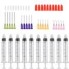 50Pack Syringes with 14ga-23ga Blunt Tip Needles With Syringe Caps and Needle Caps for Refilling and Measuring Liquids Oil