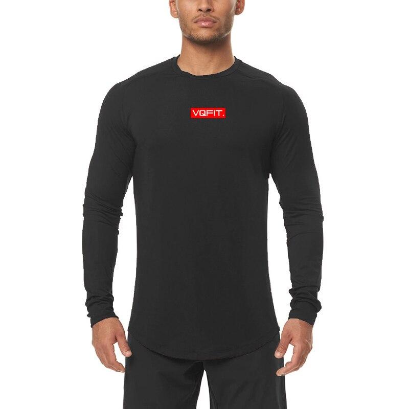 Делай работу Muscleguys Brand Gym Sports Bodybuilding Fitness Workout Autumn Compression Skinny Tight Быстросохнущая футболка с круглым вырезом