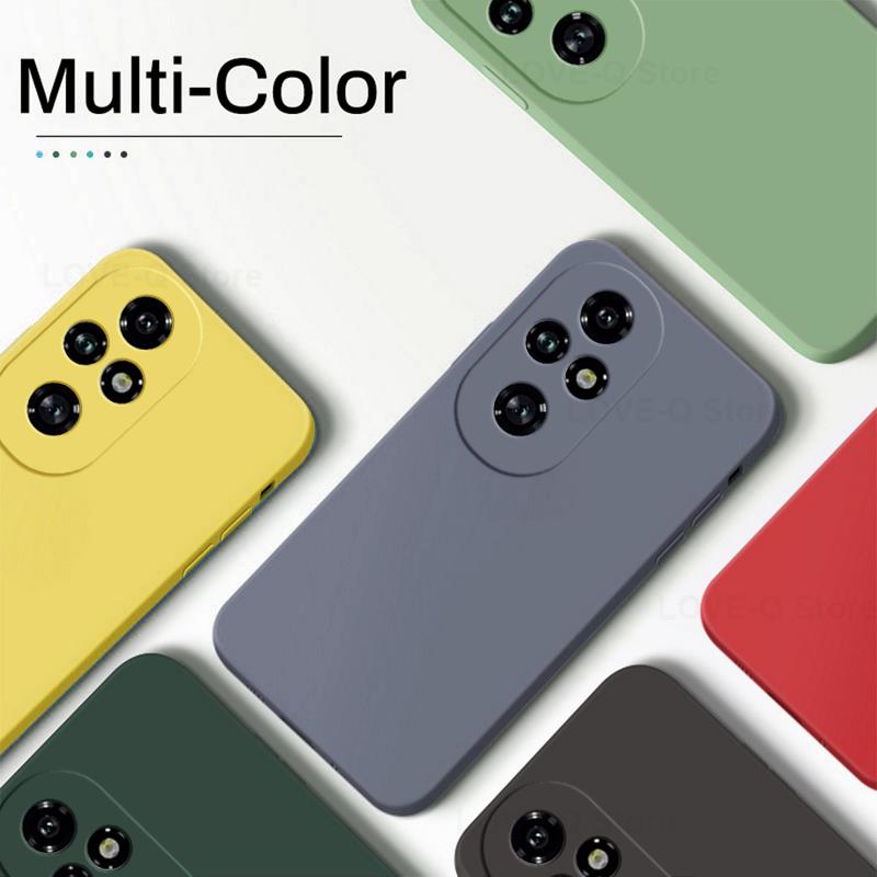 Чехол для Honor 200 Pro, жидкий силиконовый защитный чехол для объектива камеры, чехол для телефона Honor 200 Pro, Honor200 Pro 200Pro 5G, мягкая задняя крышка