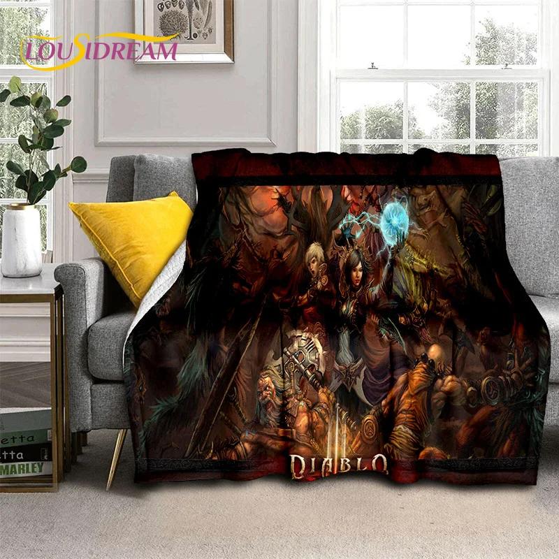 Мягкое фланелевое одеяло Diablo 3D Retro Gamer для кроватей, диванов, пикников, плед для отдыха на свежем воздухе, подарок