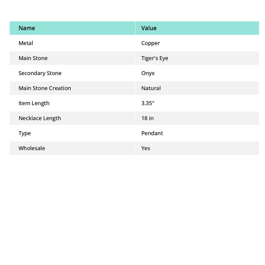 Подвеска из медной проволоки ручной работы с натуральным тигровым глазом, черным ониксом и камнем 3,35 W9d85
