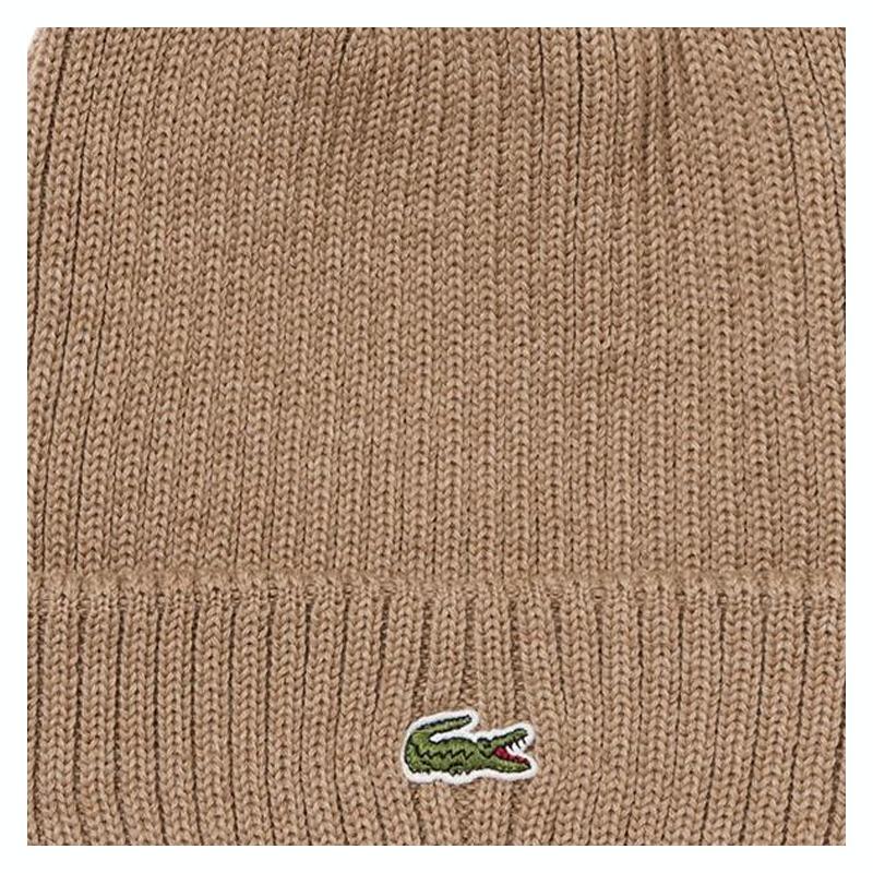 Lacoste Brand design wool fleece hat men beige dome RK032J-99-02S