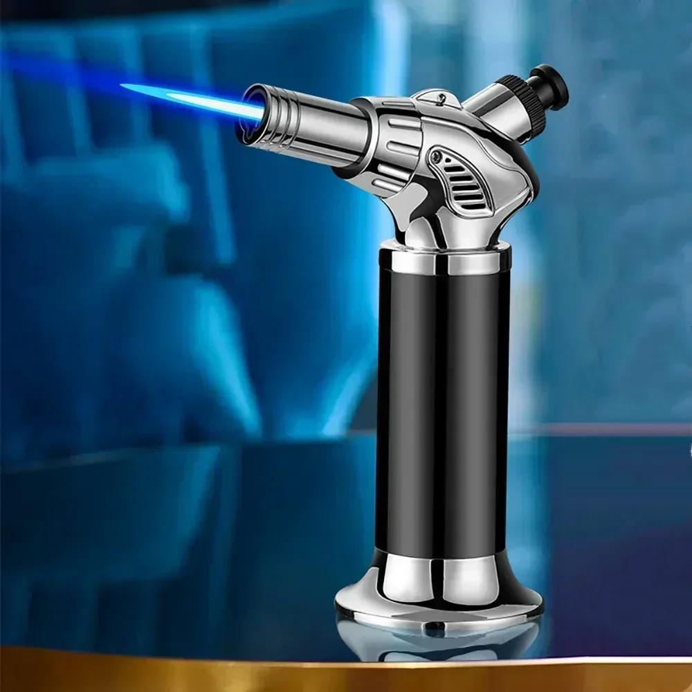 3-Fire Jet Flame кухонный металлический пистолет 1300 ° C сварочная горелка ветрозащитная кулинария барбекю надувной бутановый газовый зажигалка для сигар на открытом воздухе 2024