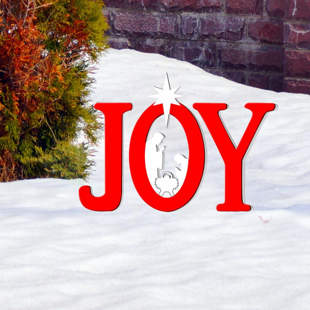 Christmas Outdoor Christmas Decorations, Set Of 3, Acrylic, Suitable For Yard(14.4/12 Inches, Red/)