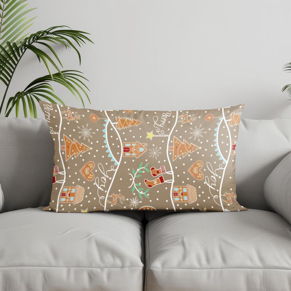 Домашний Декор С Рождеством Снежинка Подушка Подходит Для Дивана Спальни Автомобиля Наволочка Подушка Прямоугольная Подушка Для Спины