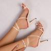 Мода 2025 Новые женские сандалии Тренд Роскошные элегантные туфли Женская мода Сексуальные туфли-лодочки Круглый носок Ремешок Сандалии на высоком каблуке Zapatos De Mujer