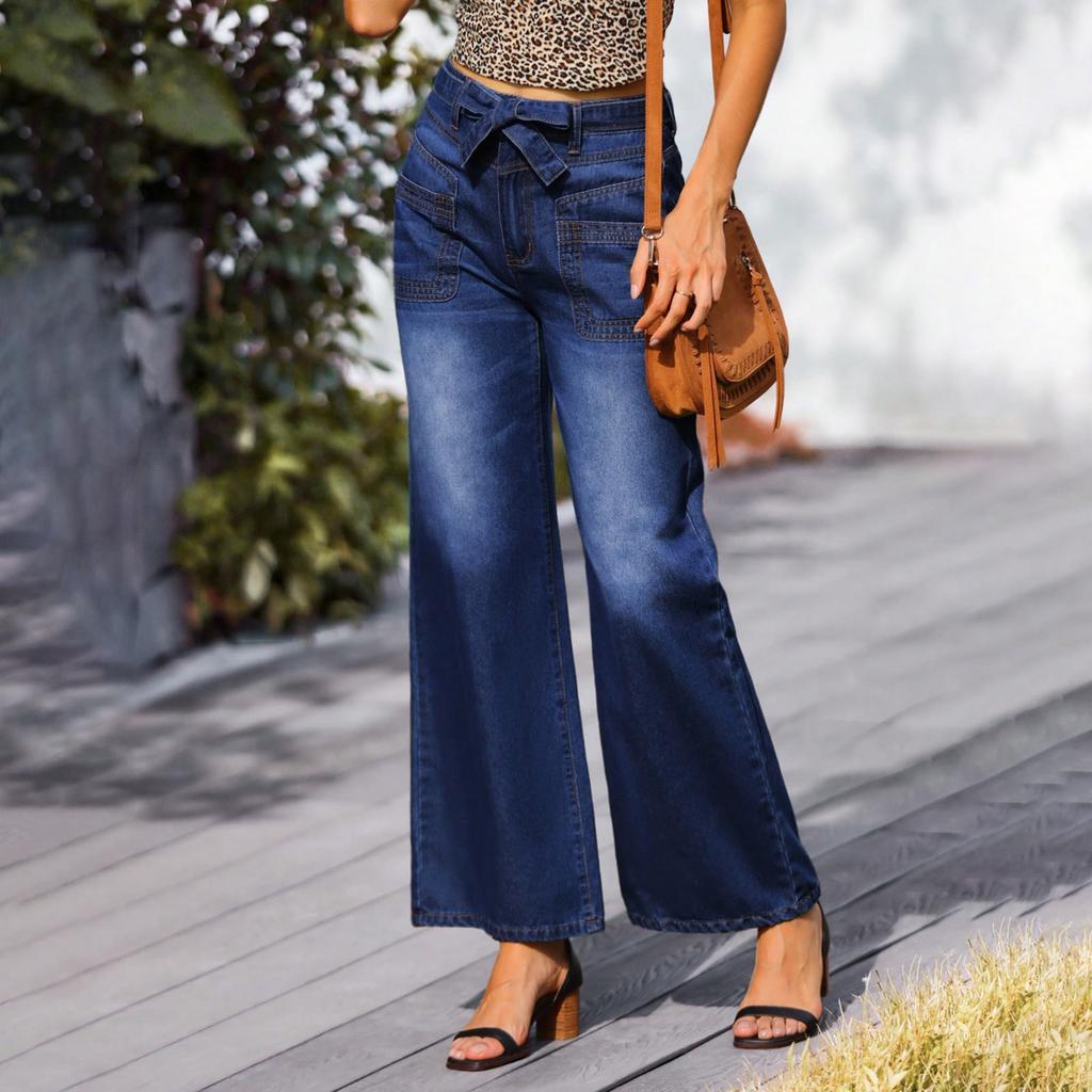 Ladies' Casual Jeans Trend Casual Fashion Straight Leg Loose Jeans