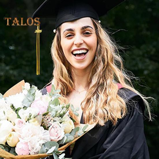 Кисточка для выпускного с подвеской 2025 года, в наличии разные цвета, стиль цветных блоков, длина 40 см, кисточка для рожка на выпускной для школьного сезона