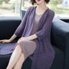 Women's Spring and Summer Solid Color Mid-length Hollowed Out Cardigan Elegant Casual Knitted Sunscreen Jacket
