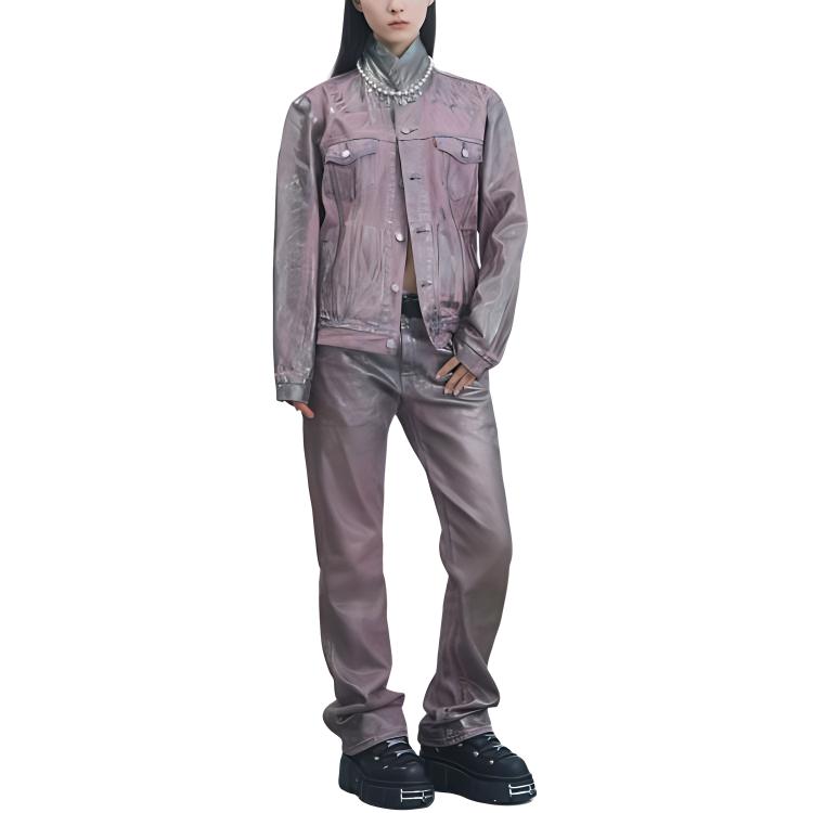 Levis Однотонная Куртка Рабочая Винтажная на Пуговицах с Множеством Карманов Мужская Куртка 72334-0747