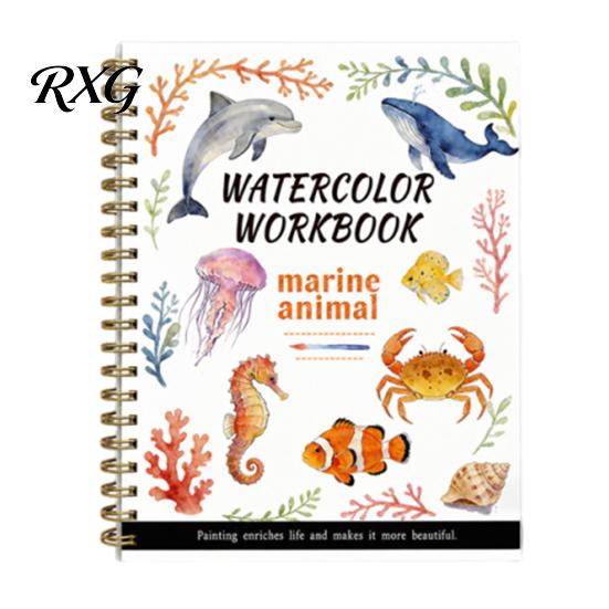 Indoor Art Activity for Preschoolers Watercolor Coloring Book, Clean And Bright Patterns Design, Thick DIY Painting Children Paper Multi-theme