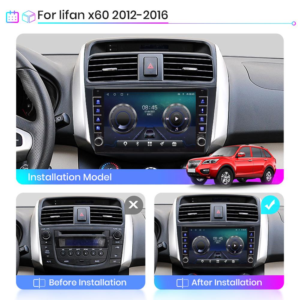 Для Lifan X60 2012-2016 с кнопкой Android автомобильный радиоприемник мультимедийный плеер навигация стерео GPS 2 Din Carplay 2 + 32 ГБ