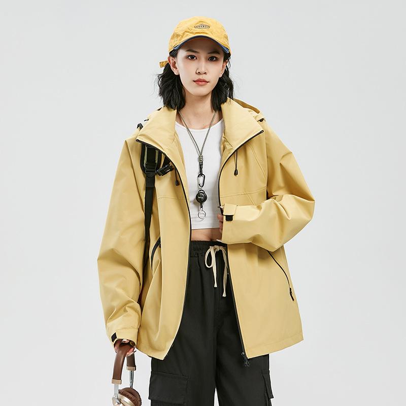 Куртка для активного отдыха для мужчин и женщин, осенняя, новая тенденция, модная, с капюшоном, ветрозащитная, водонепроницаемая, парный костюм для альпинизма