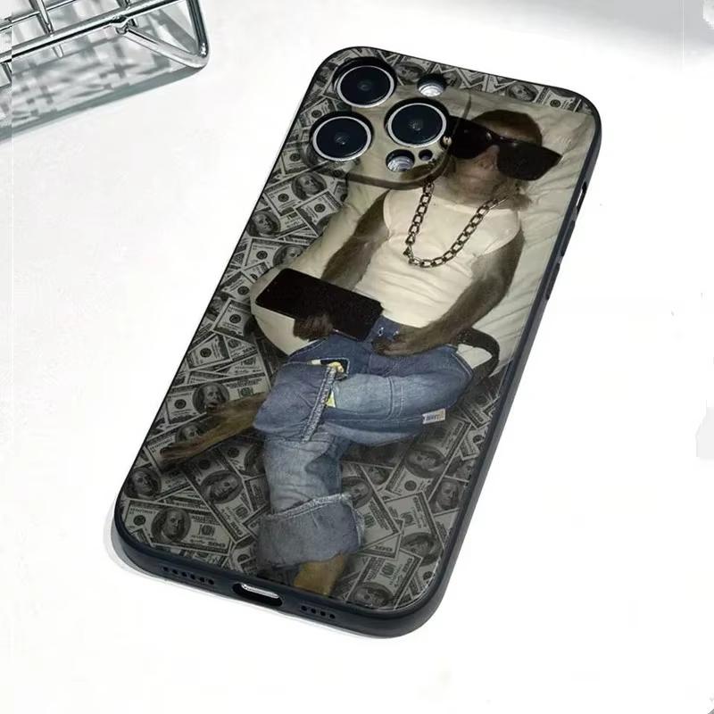 Солнцезащитные очки Обезьяна МЕМ-узор Чехол для телефона Для iPhone 17 Air 16 e 15 14 13 12 11 Pro Max Plus Mini SE 2020 2022 Силикон