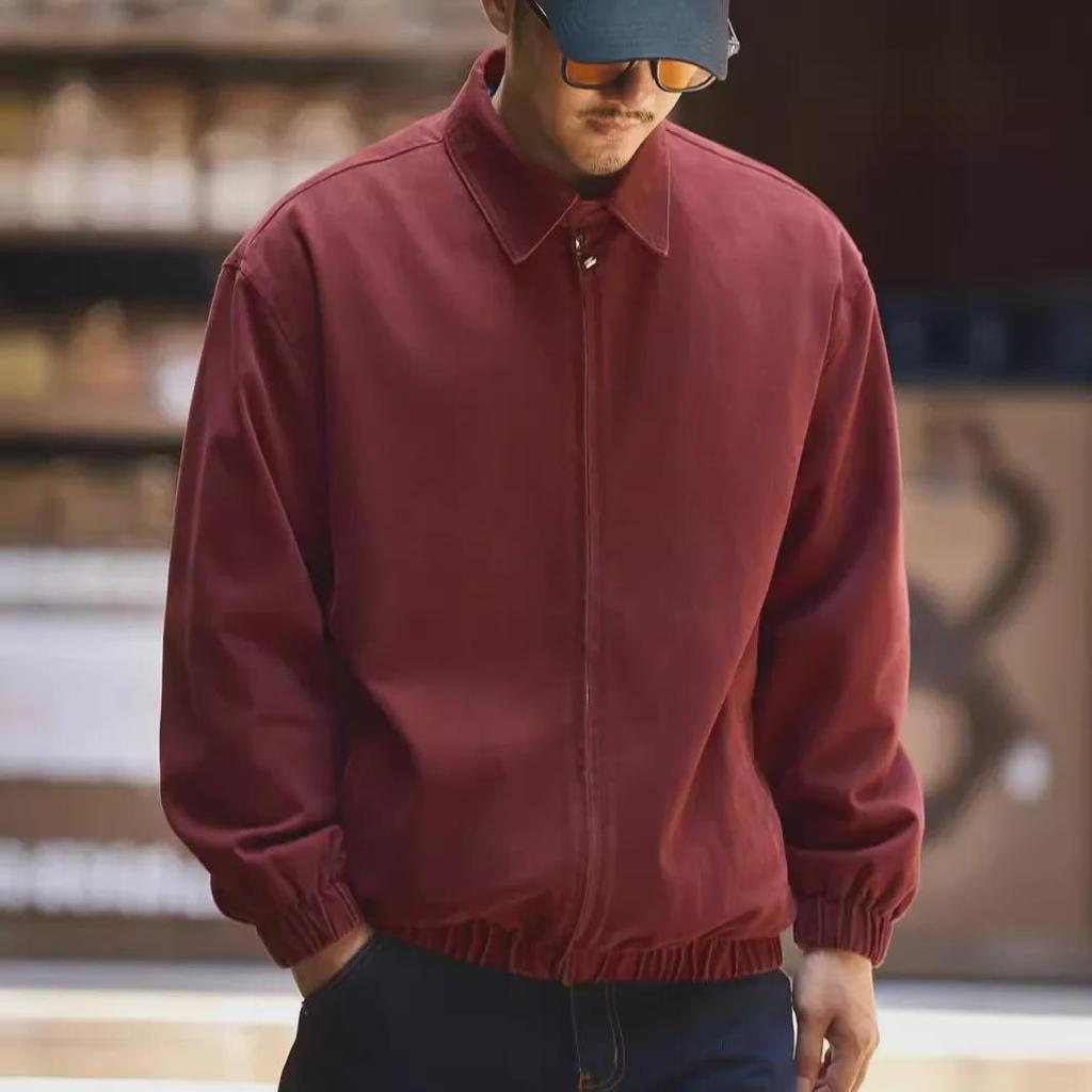 Мужская красная повседневная куртка Green Deer Retro Harrington на осень/зиму