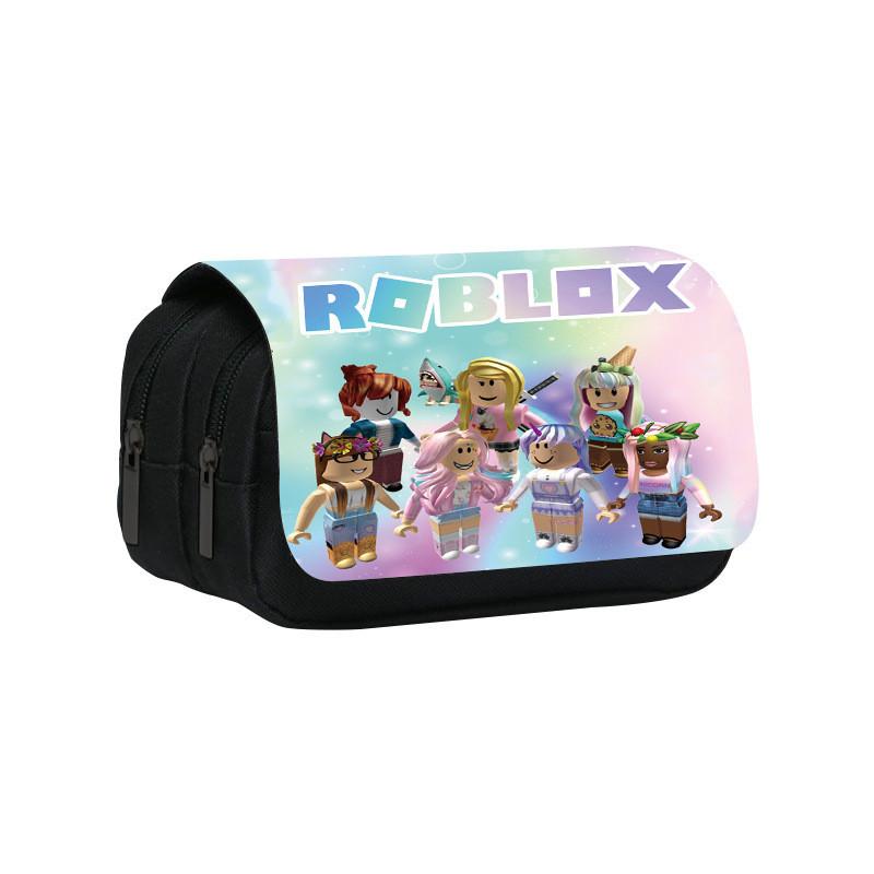 Roblox Паттерн Двухслойная Флип-Крышка Студенческая Канцелярская Сумка-Пенал Для Детей и Подростков